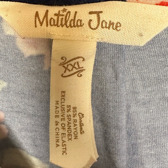 Matilda Jane Navy& Pink Floral Shorts Romper Size XXL - Picture 3 of 5